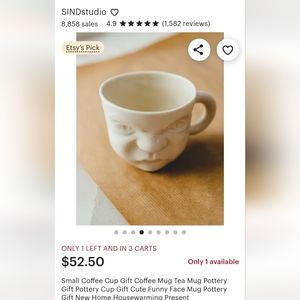 Porcelain Mood Cup Grumpy Face